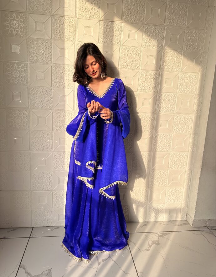 Blue Sharara Set