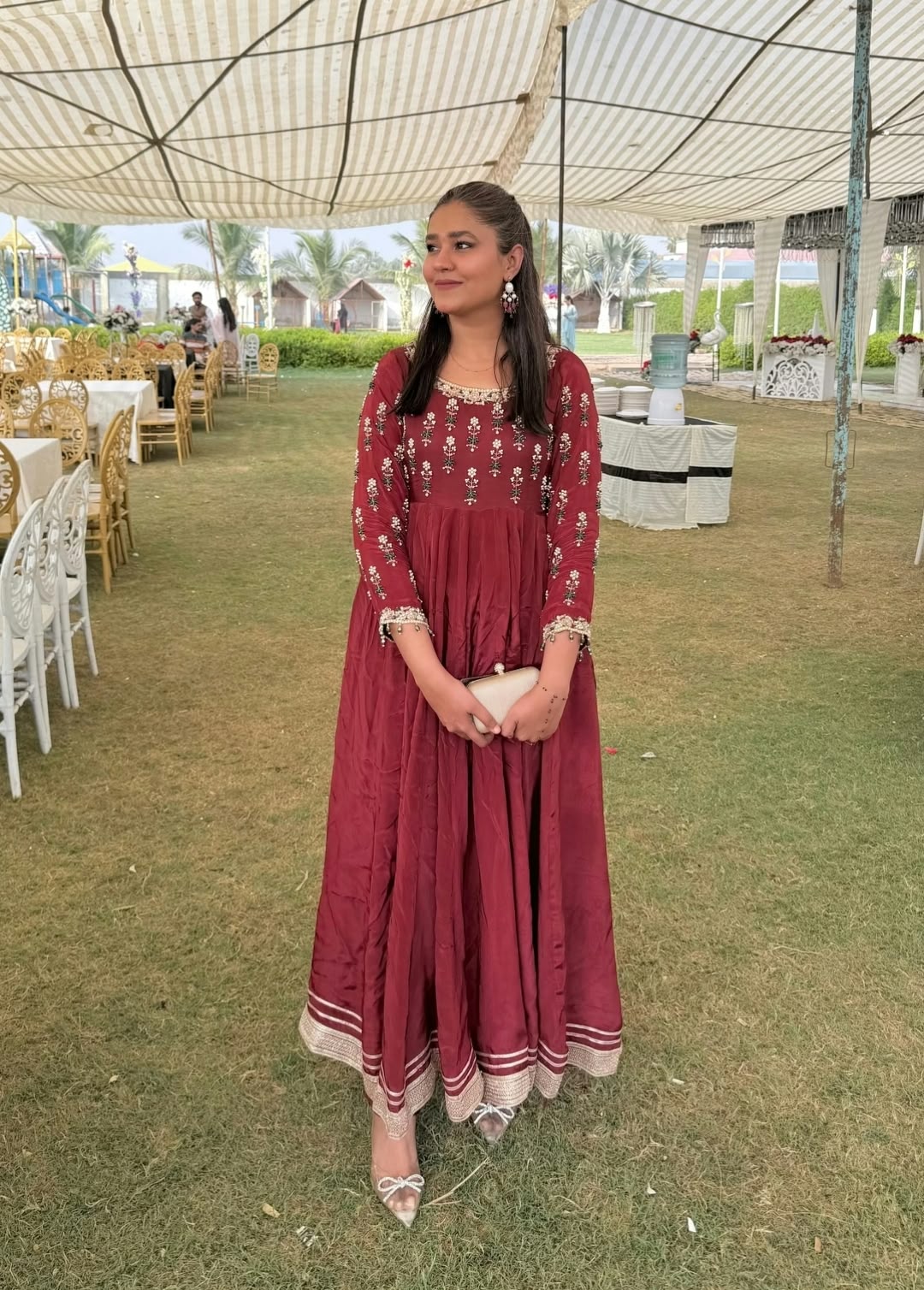 Customer wearing Stitch by Seema outfit