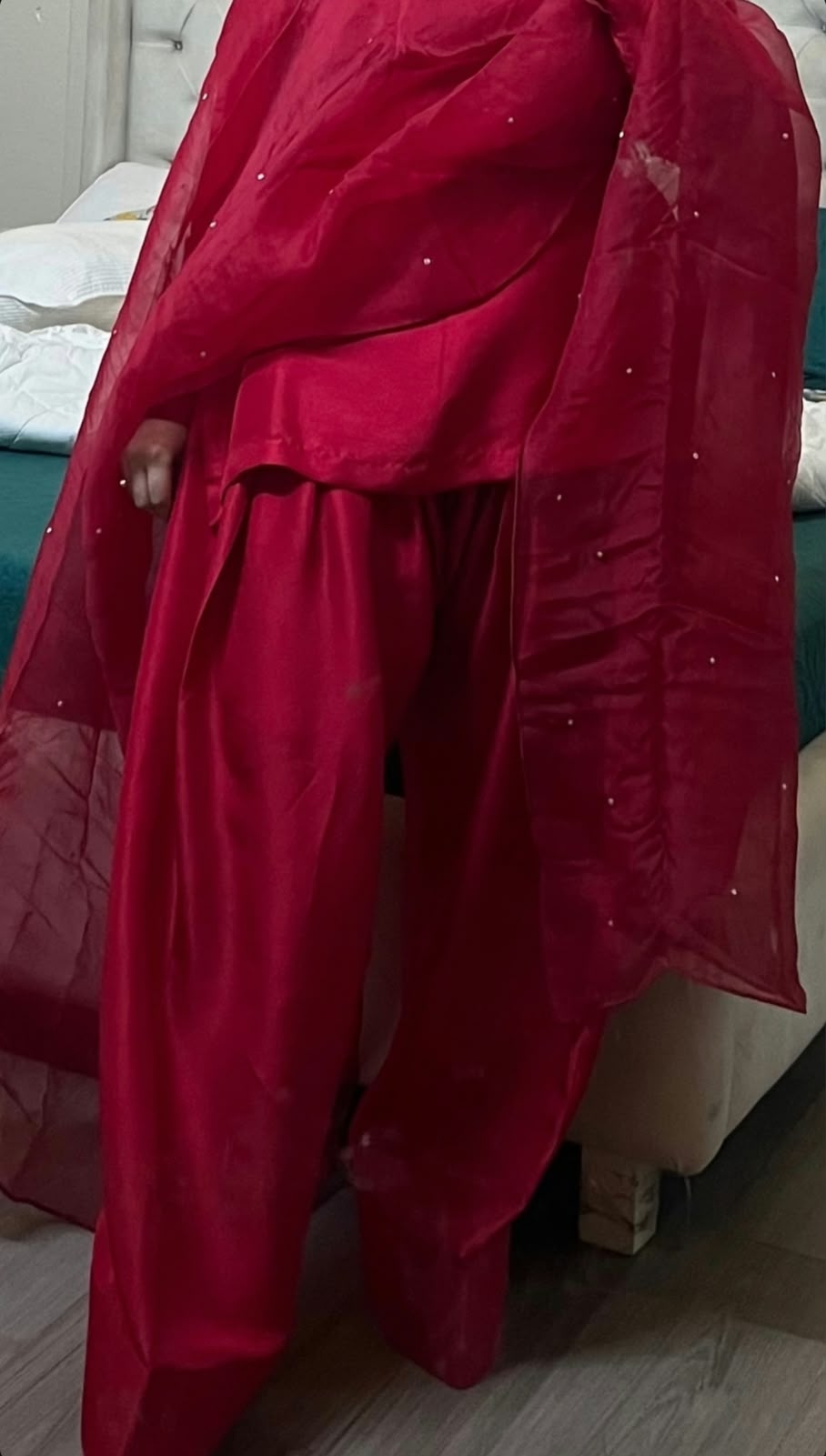 Customer wearing Stitch by Seema outfit