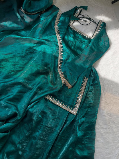 Green Sharara Set
