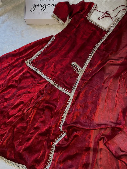 Red Sharara set